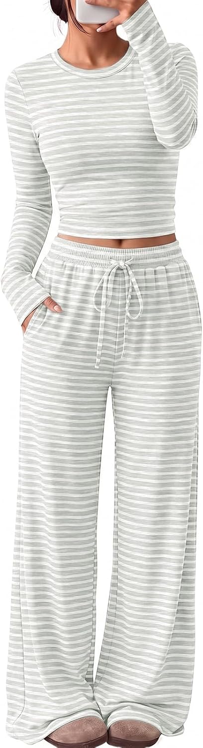 Trendy Queen Women's 2 Piece 2026 Fall Fashion Lounge Set with Pockets